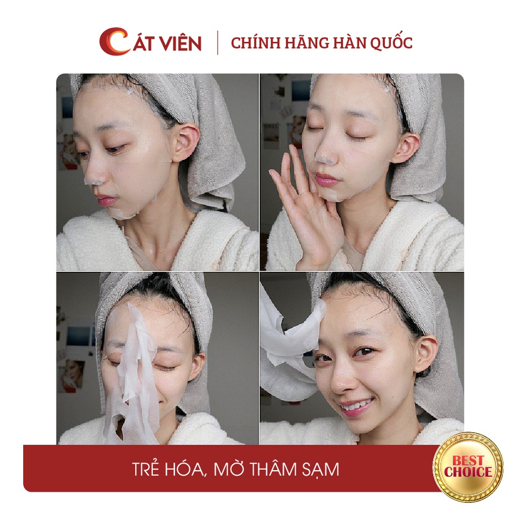 Mặt nạ cấp ấm dưỡng trắng Amisilk, chăm sóc da, mờ thâm sạm, ngăn ngừa mụn, chống lão hóa Hàn Quốc - Combo 10 miếng mix