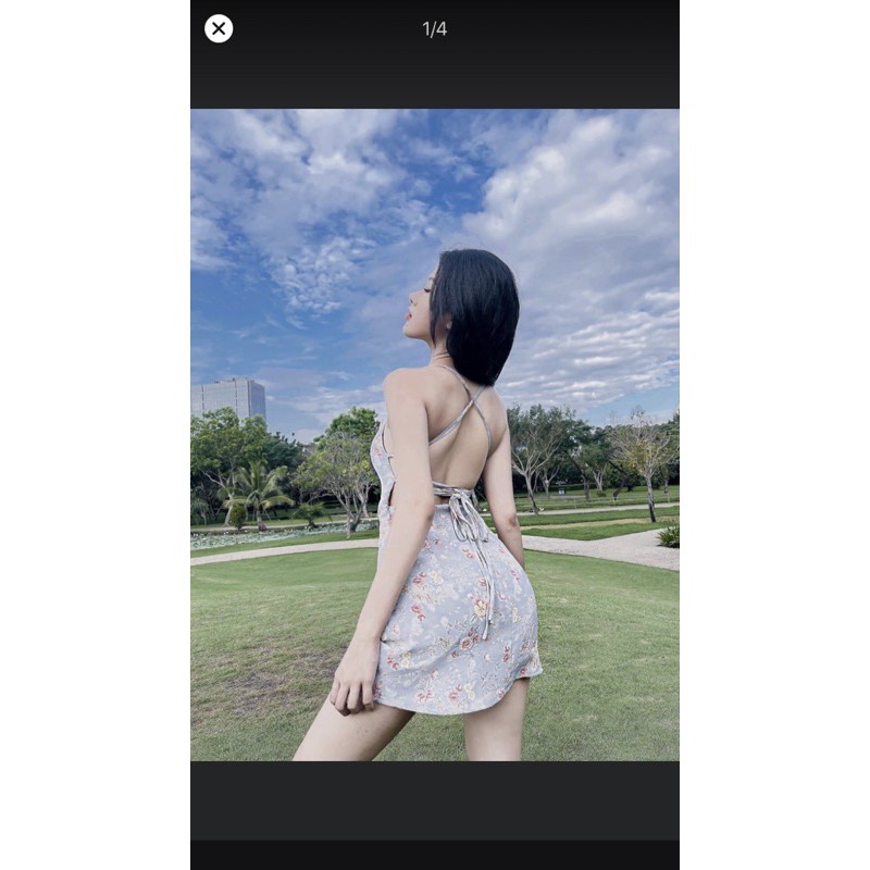 Đầm hoa đan dây lưng Yoona