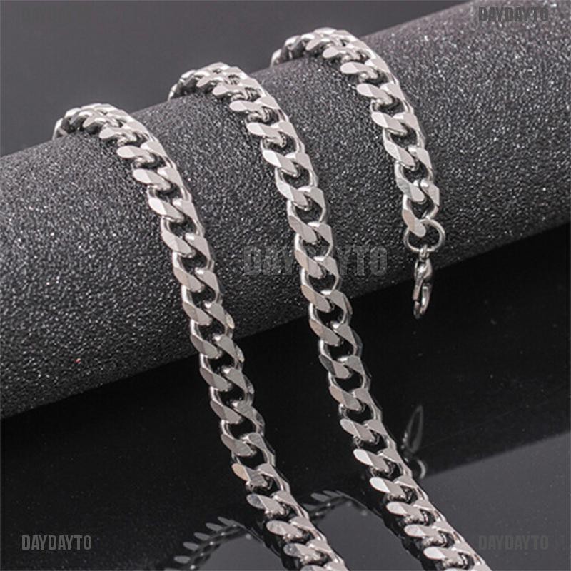 Vòng cổ Thép Không Gỉ Dạng Mắt Xích Kích Thước 4-6mm Phong Cách Hip Hop Cho Nam Giới