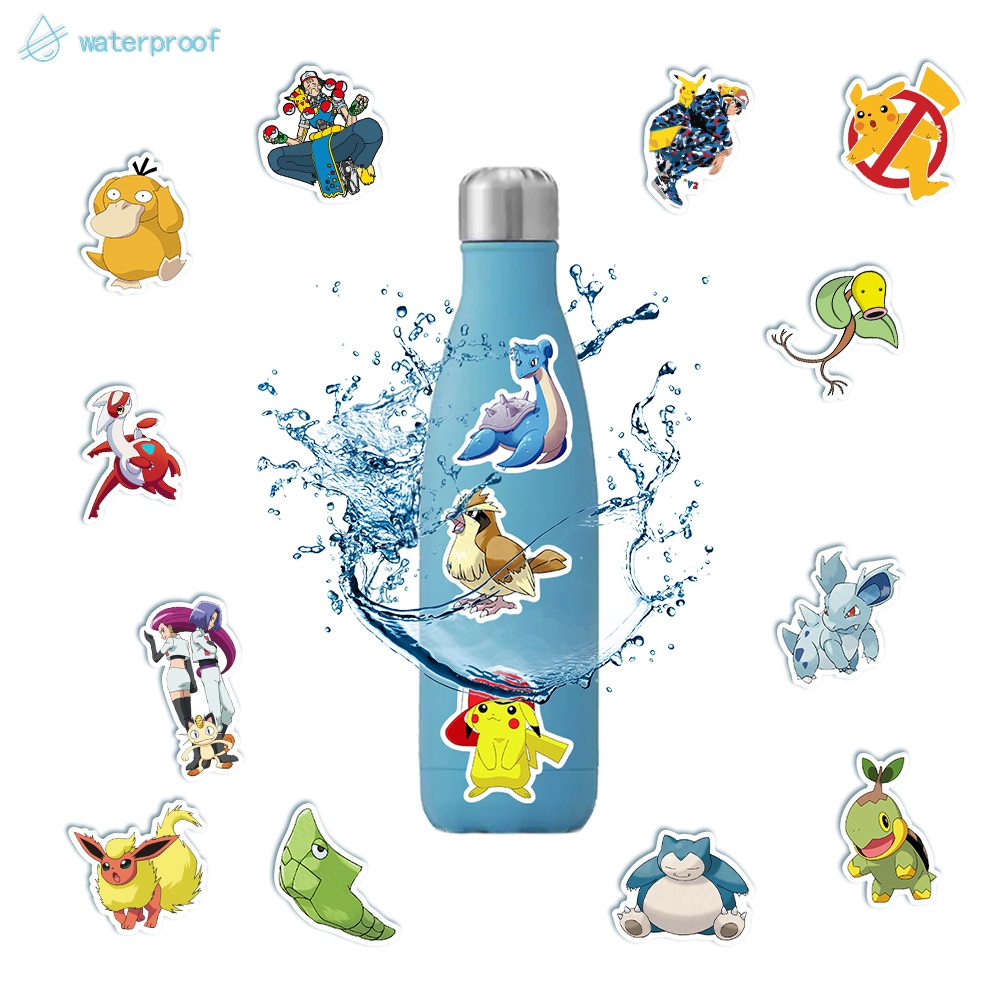 Bộ 50 Sticker Trang Trí Hình Các Nhân Vật Trong Phim Pokemon Dễ Thương