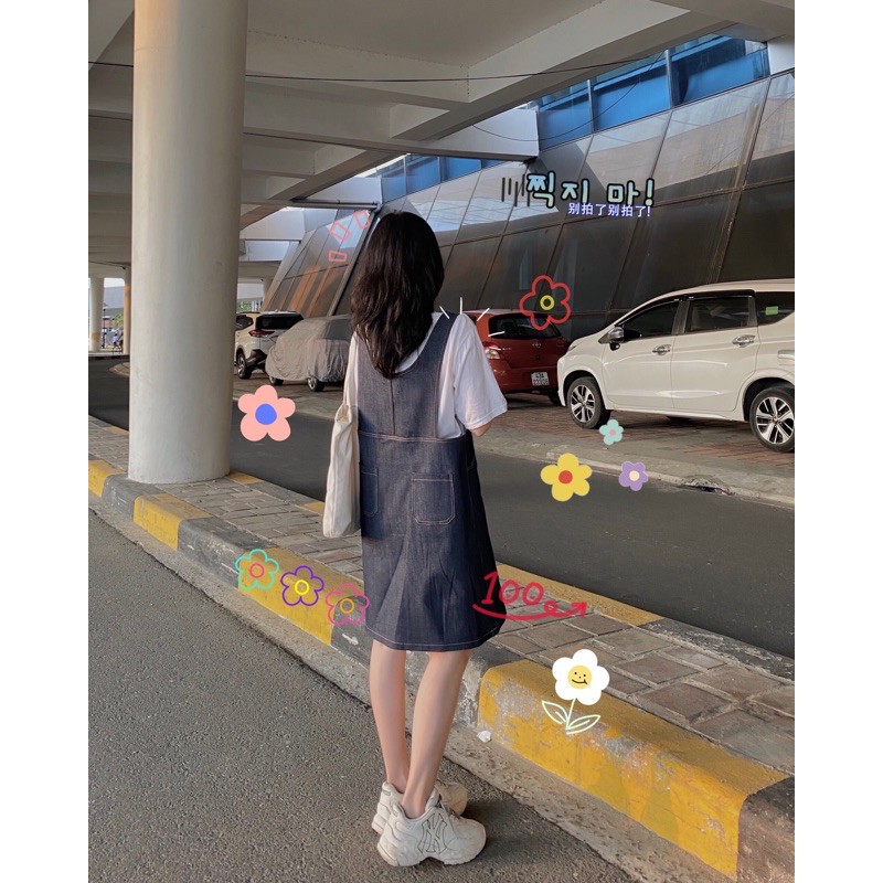 Yếm jeans suông cute