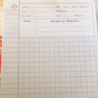 Combo 10 xấp giấy kiểm tra 100 tờ giá rẻ giấy kẻ ô khung điểm giấy TP định lượng 80gsm- MUA 03 combo 105.000 TẶNG 01 xấp