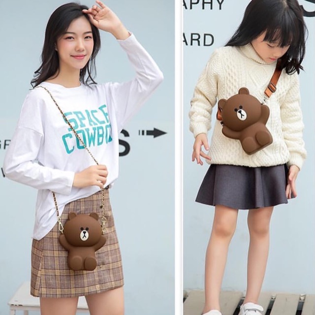 TÚI ĐEO CHÉO GẤU BROWN CAO CẤP