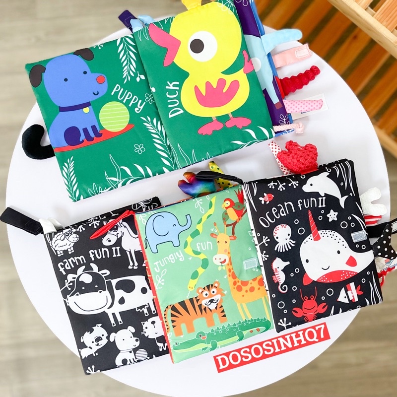 Sách vải kích thích đa giác quan cho bé