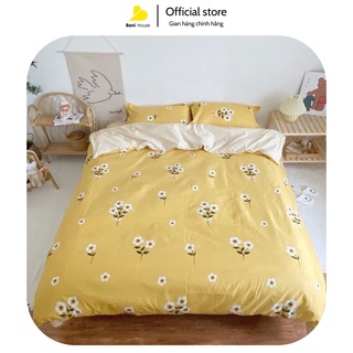 (CHAT CHỌN MẪU) BỘ CHĂN GA GỐI COTON POLY HOA CÚC NHẬP KHẨU, DRAP GIƯỜNG ĐẸP