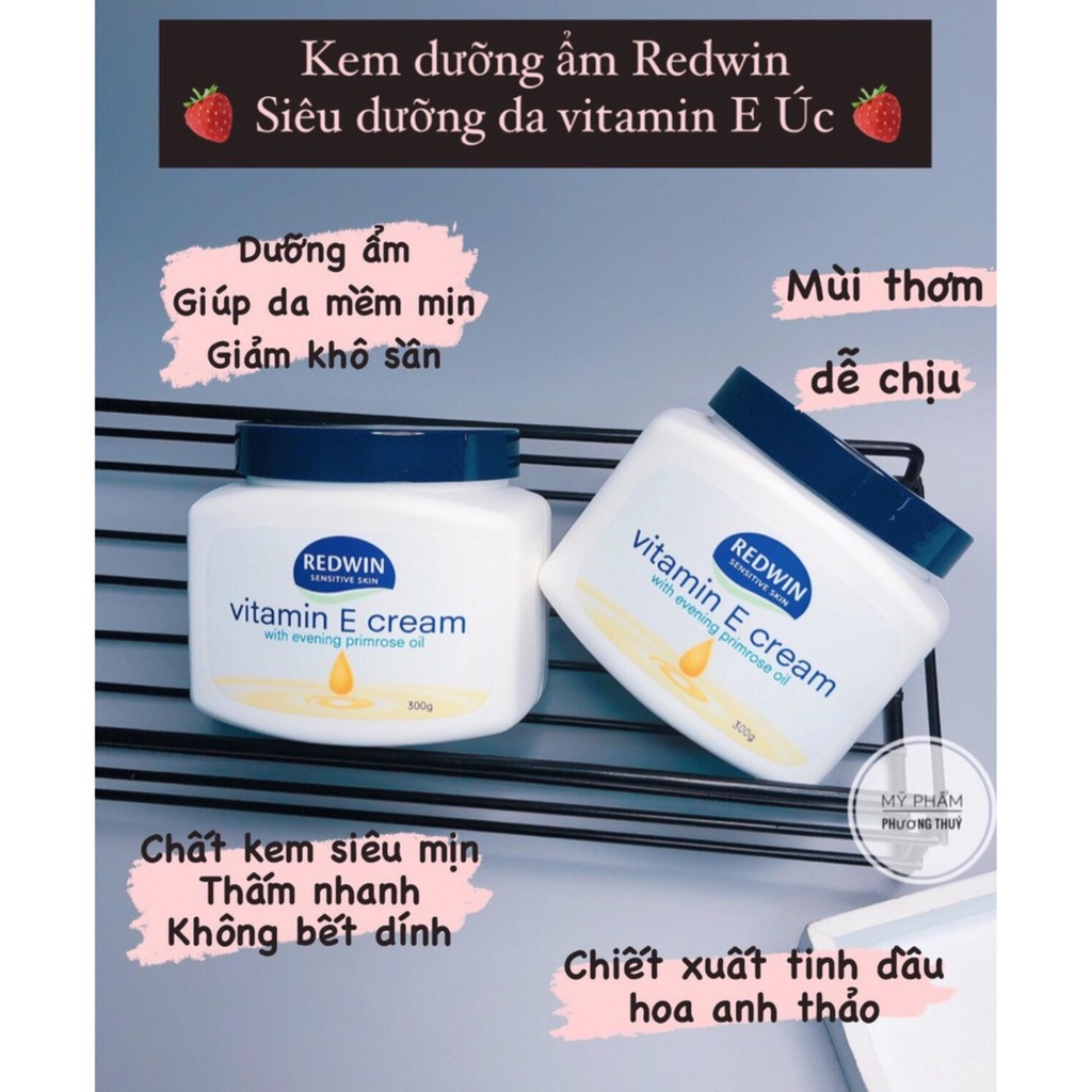 Kem dưỡng ẩm, làm trắng da mặt và body Redwin Vitamin E Cream 300ml
