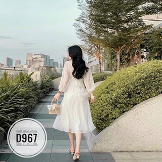 Bigsize Đầm maxi voan D967