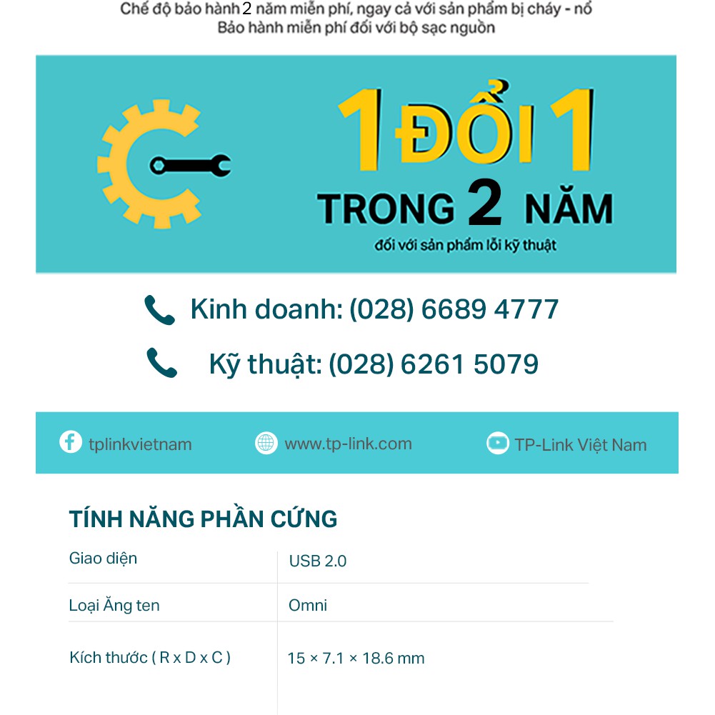 TP-Link AC 600Mbps USB kết nối Wifi Băng tần kép Tăng cường kết nối Wi-Fi - Archer T2U Nano - Hàng Chính Hãng