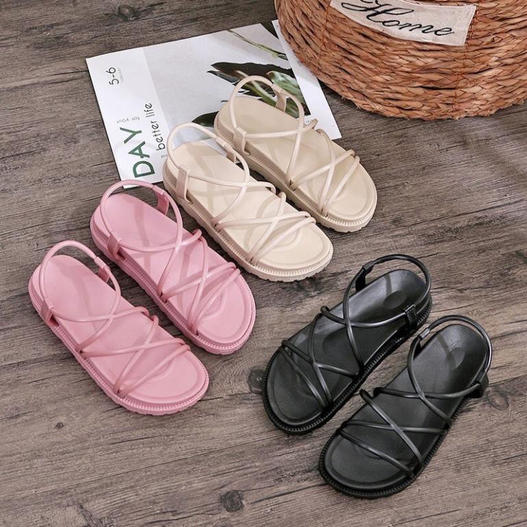 Sandal quai mảnh đế bánh mỳ đi mưa thời trang đi học cực đẹp -B124