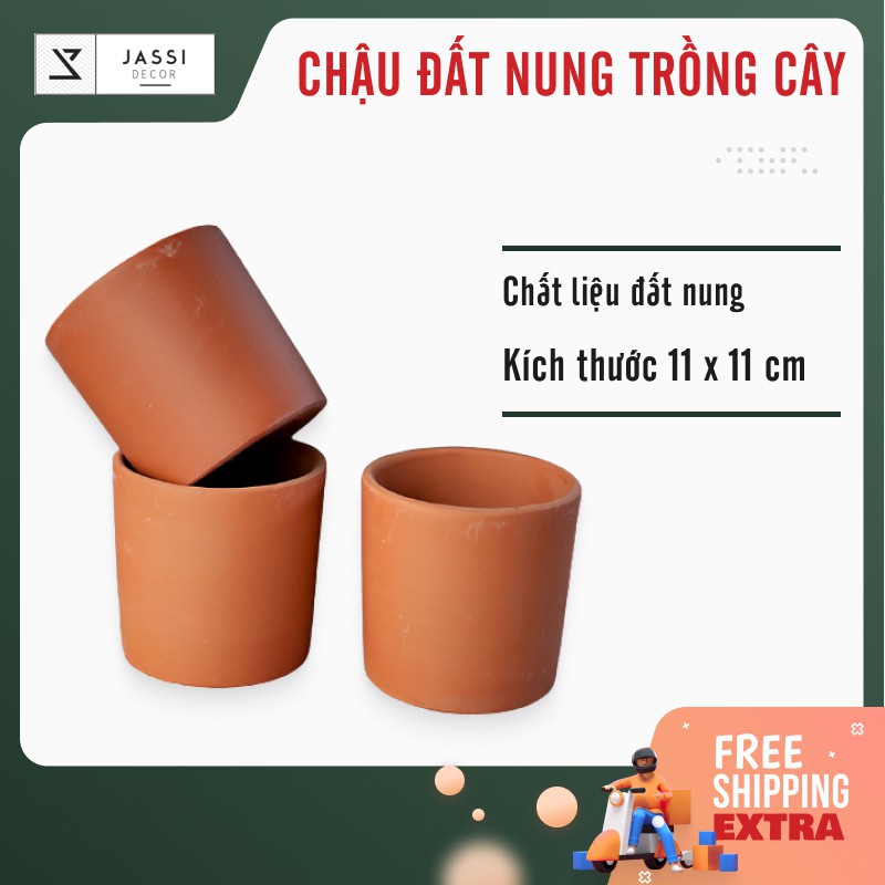 Chậu đất nung đỏ trồng sen đá, xương rồng - BC230