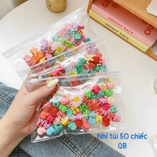 sét 50 kẹp tóc càng cua nhí nhiều màu sắc cho bé gái