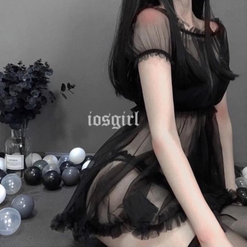 🐰 Set Ngủ Voan Mỏng Xuyên Thấu Gợi Cảm🐰| Đồ Ngủ Sexy . 👑 ༔