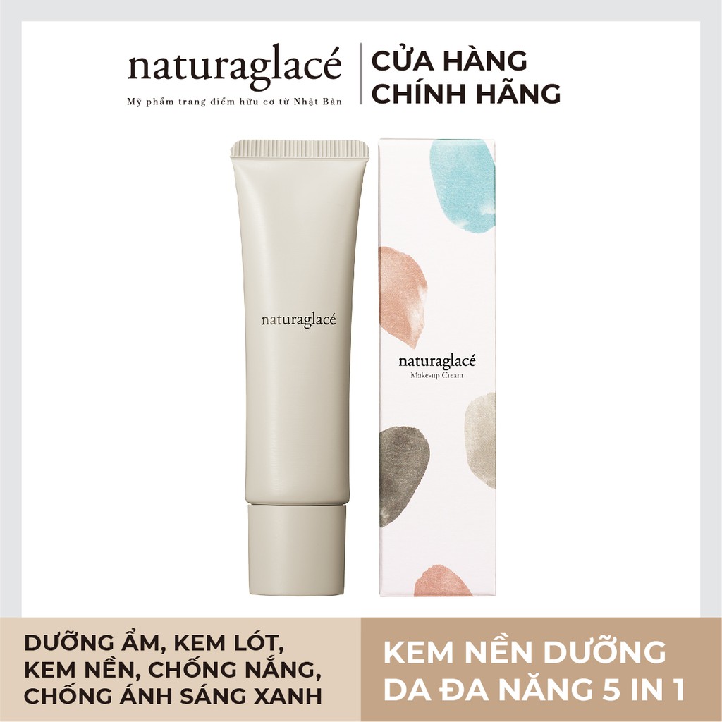 Kem nền hữu cơ đa năng naturaglacé Make up cream (01 - Màu be), chống nắng SPF44 PA+++, fullsize 30g