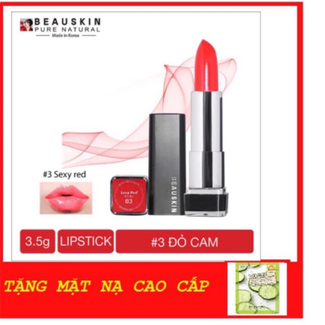 [HOT]Son môi màu đỏ cam son lì son hàn quốc beauskin lipstick màu đỏ cam #03 - [Hàng Chính Hãng]