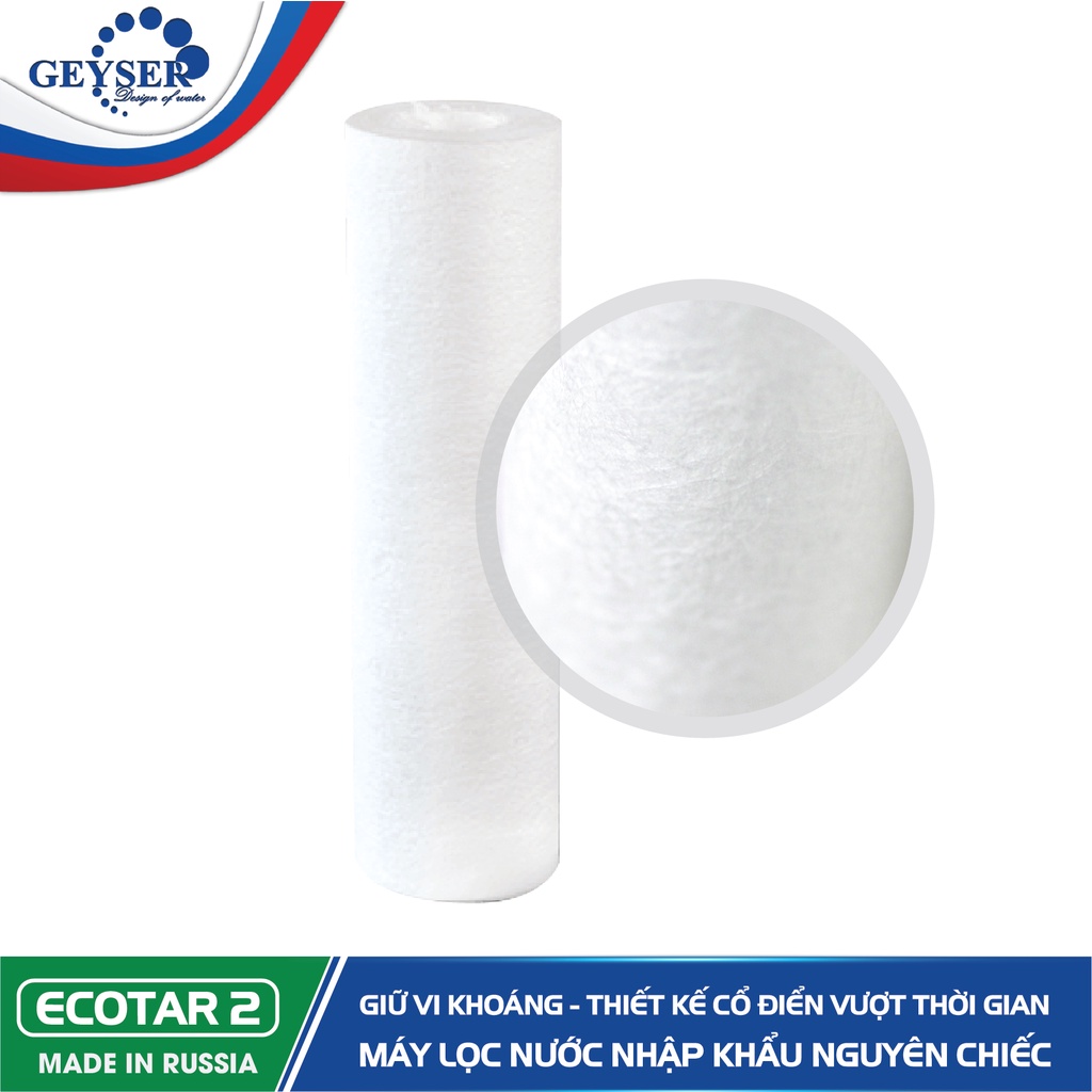 Bộ 3 lõi lọc nước - tiền lọc ion kiềm - kangen - Geyser Vuoxa A - nhập Nga