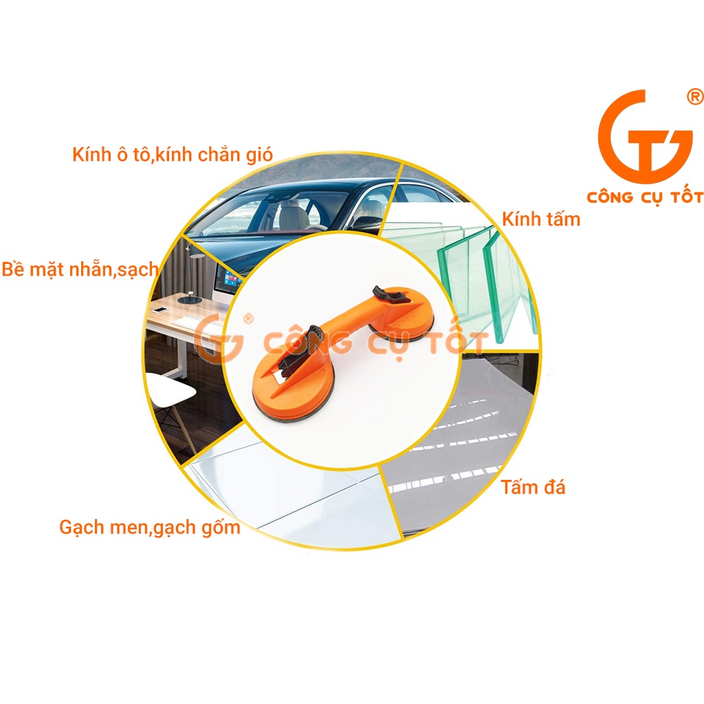 Hít kính 2 chấu nhựa cam Ø118mm