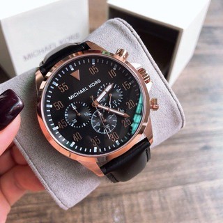 Đồng hồ nam michael kors mk8535 gage , dây da màu đen vỏ vàng hồng