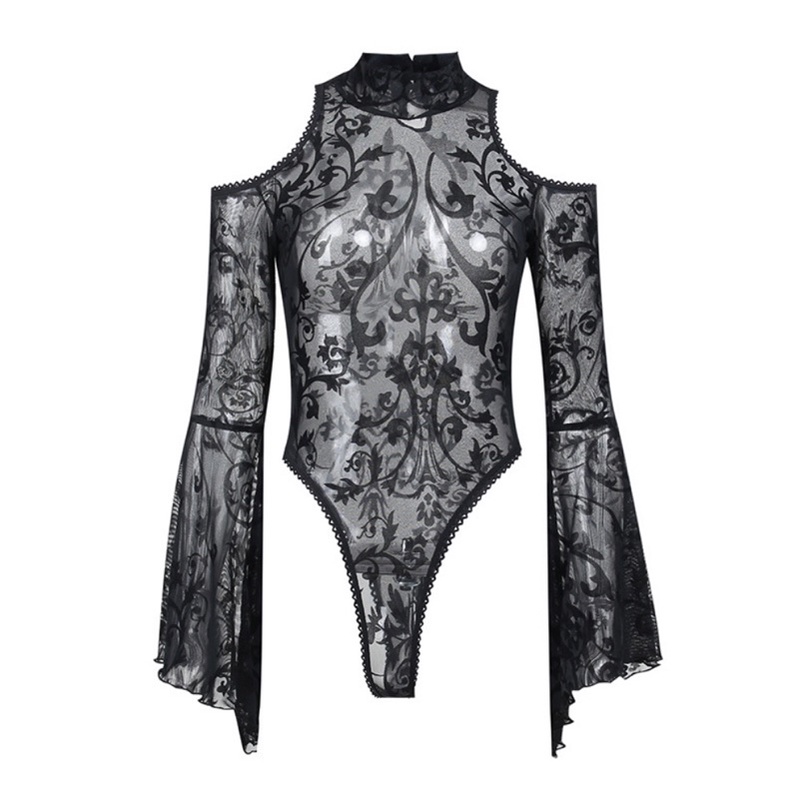 Áo body suit dài tay ren xuyên thấu quyến rũ Riana Suit