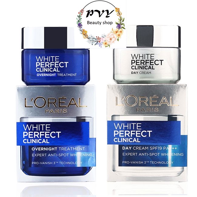 Kem dưỡng da trắng mịn và giảm thâm nám LOreal Paris White Perfect Clinical 50ml #Pvy Beauty