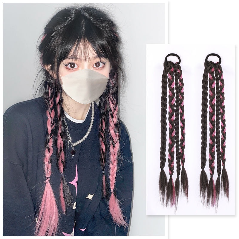 Dây Bện Tóc Giả Hai Đầu Bện Tự Nhiên