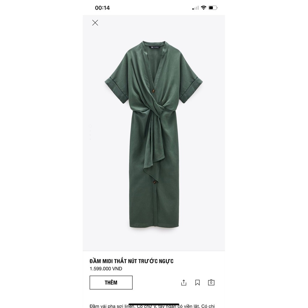 Đầm midi Zara nơ