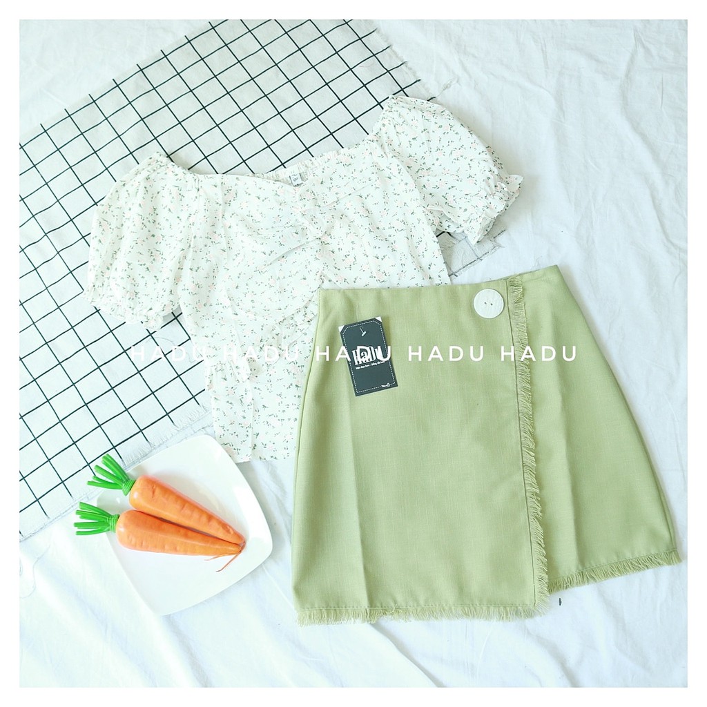 áo hoa trễ vai