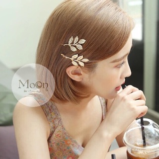 Mo0n- Set 2 kẹp tóc lá hoa hồng