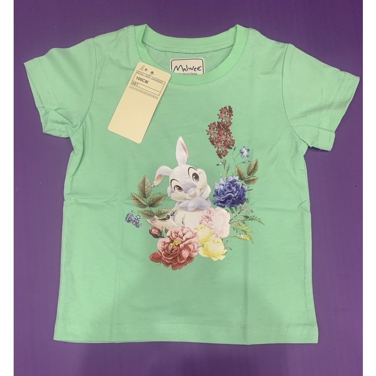 Áo thun cọc tay bé gái Malwee hình thỏ con