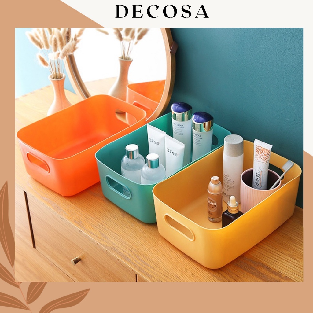 Hộp nhựa đựng đồ đa năng có tay cầm tiện lợi nhiều màu sắc DECOSA