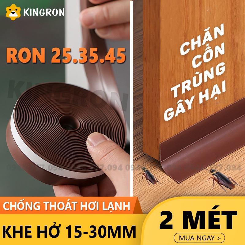 Thanh dán cửa chắn khe hở ⭐Ron cao su KINGRON chống côn trùng giữ nhiệt máy lạnh điều hòa size 253545mm