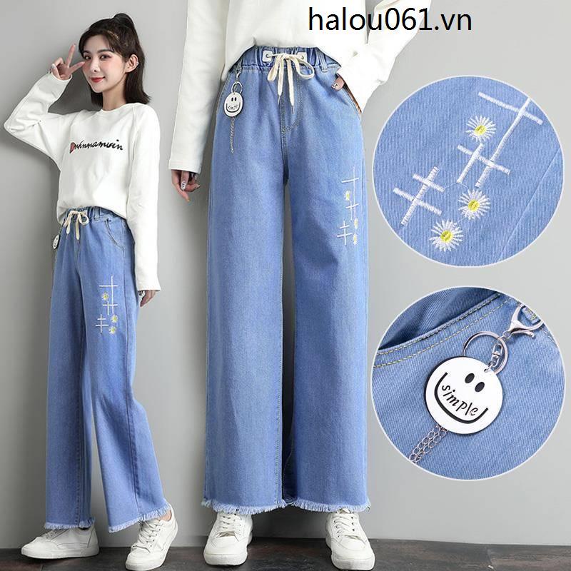 Quần Short Jean Ống Rộng Lưng Cao Tôn Dáng Thời Trang Xuân Hè Cho Bé Gái 13 14 15 16 17 12 Tuổi