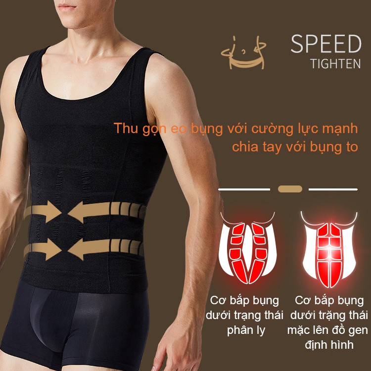 Áo nịt bụng thể thao không đường may cao cấp cho nam