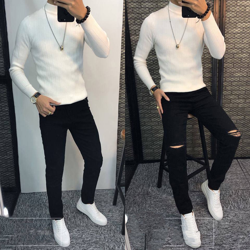 Quần Jeans Đen Phong Cách Trẻ Trung Chất Vải Bò Co Giãn Nhẹ Ôm Dáng Mịn Đẹp