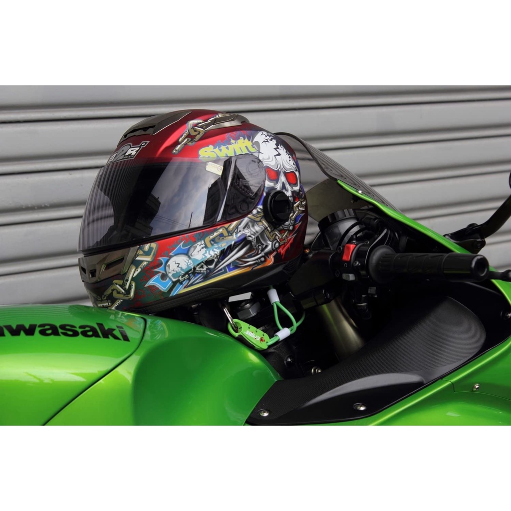 Khóa mũ bảo hiểm chống cắt chính hãng Crops Nhật Bản dây cáp thép phi 4mm chuyên dùng Arai Shoei HJC AGV Harley Triumph
