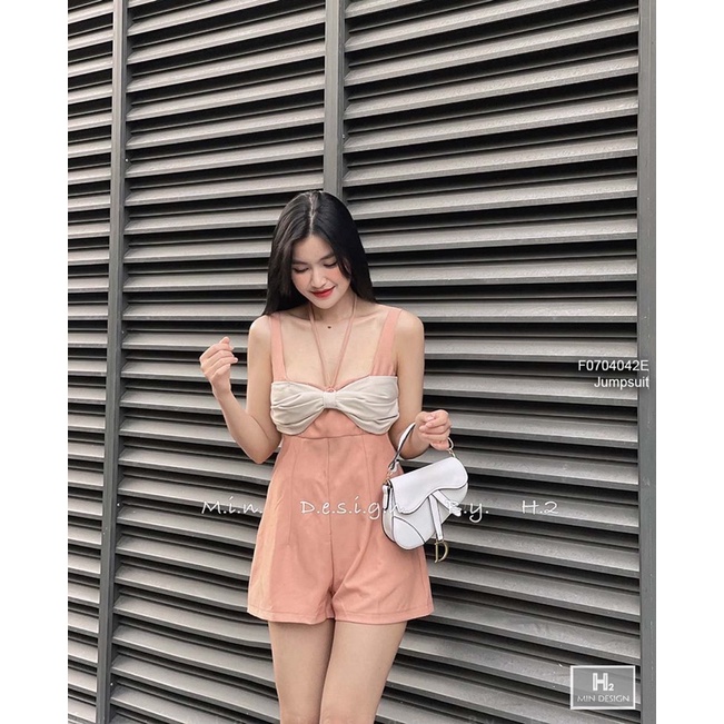 Jumpsuits 2 dây nơ phối ngực