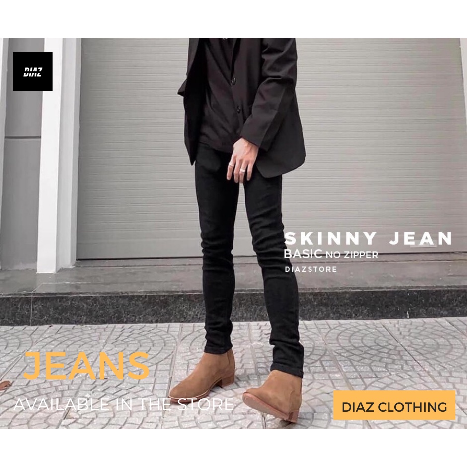 Quần Jean Nam Đen Trơn Phối Boots, Sneaker, Quần Jean Co Dãn, Dáng Skinny, Slim Fit, Bao Đổi/Trả (Cam Kết Ảnh Thật 100%)