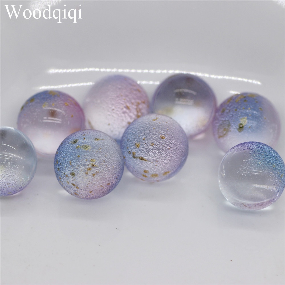 Set 20 hạt thủy tinh tròn màu gradient 12mm dùng làm trang sức thủ công