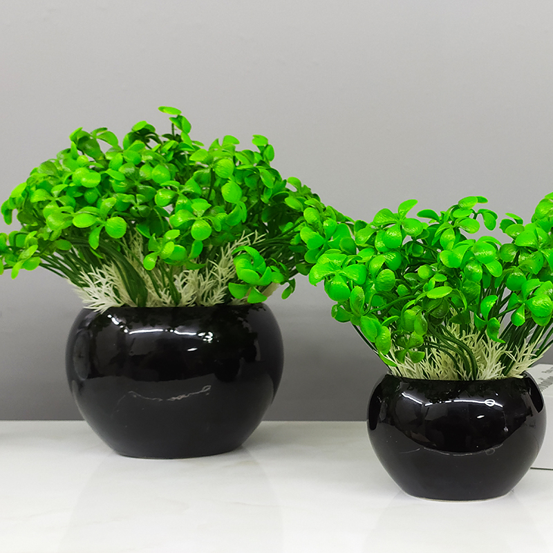Hoa giả hình hoa giả bằng nhựa Đồ trang trí nhà máy màu xanh lá cây đồ trang trí phòng khách nhà máy tính để bàn nhiều t