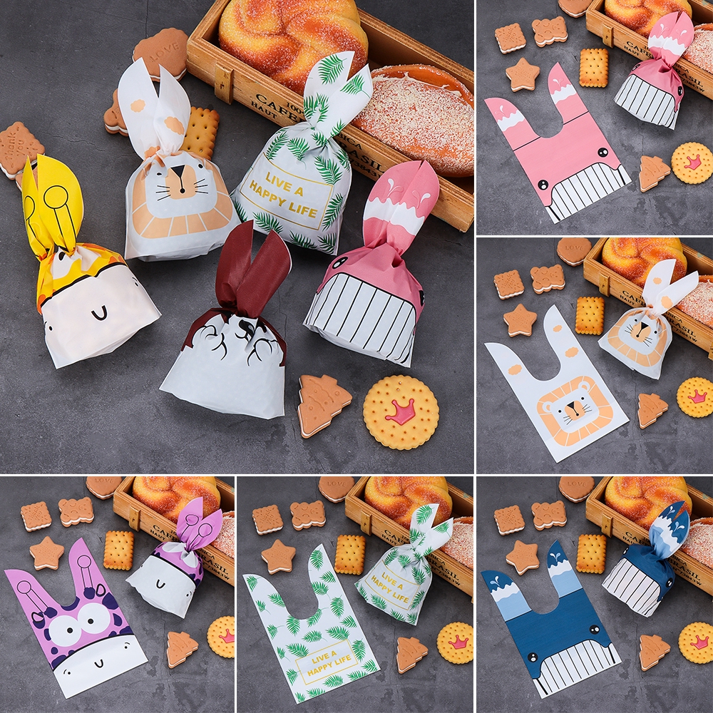 Bộ 10 Túi Đựng Bánh Kẹo Hình Thỏ Dễ Thương