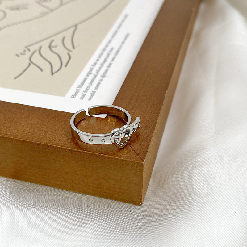 Nhẫn hở có thể điều chỉnh được thiết kế trái tim độc đáo thời trang dành cho nữ 22769