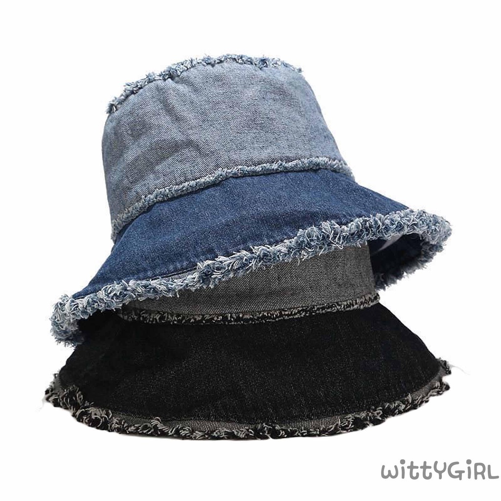 Mũ Tai Bèo Vải Denim Cotton Phong Cách Cổ Điển Thời Trang Cho Nữ