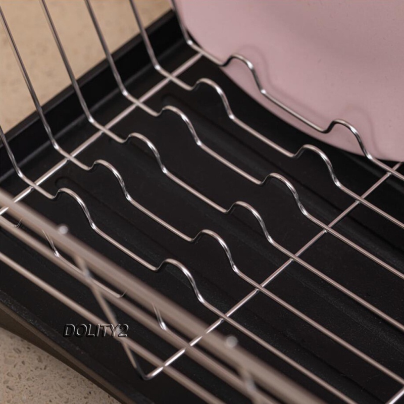 Dish Rack Stainless Steel Drainer Kitchen Cutlery Storage Space Saver