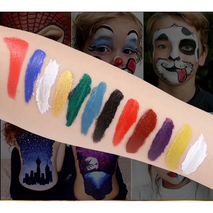 Màu vẽ face,body painting hóa trang Halloween độc đáo an toàn trên da, dễ dàng làm sạch