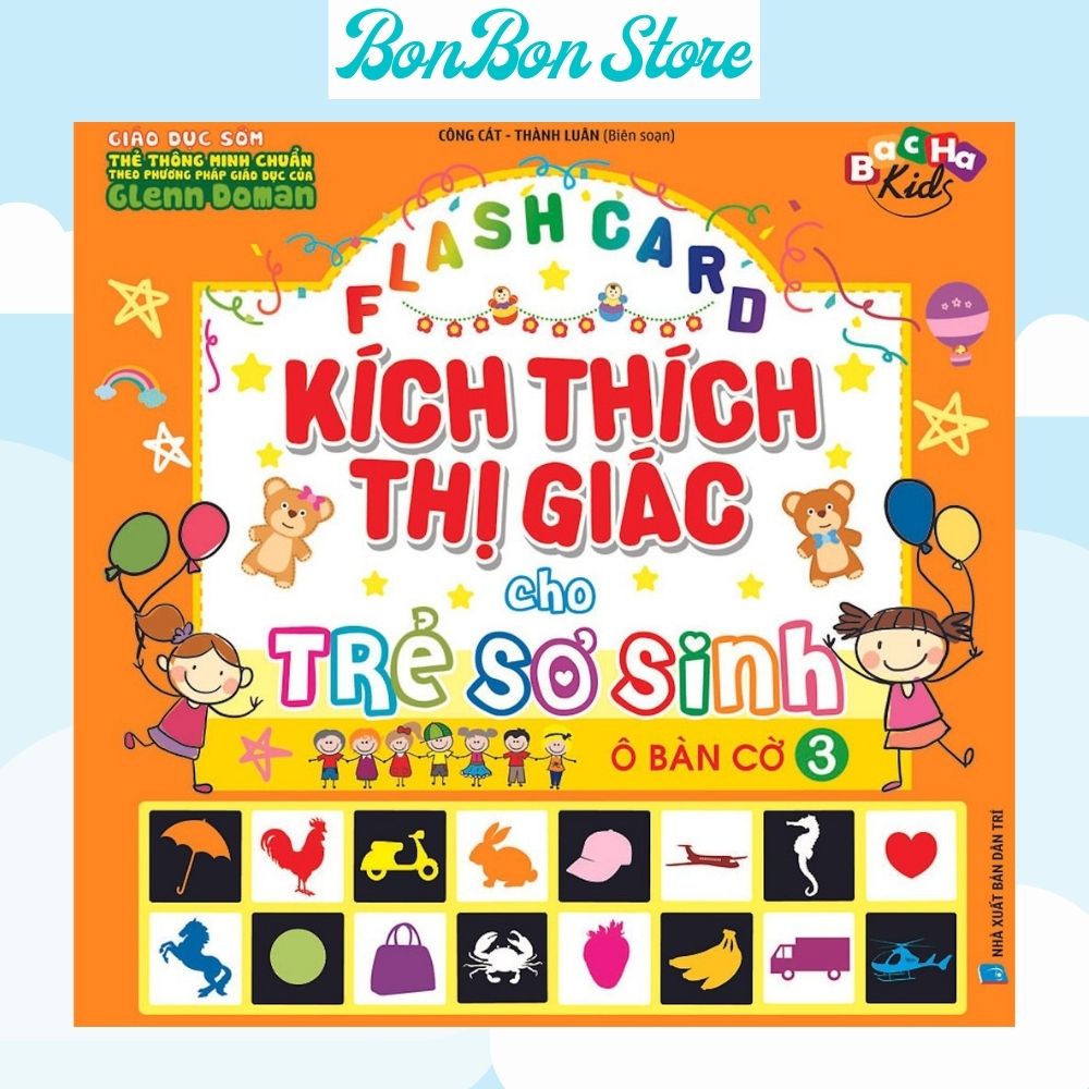 Thẻ Flashcard FREESHIP Thẻ Kích Thích Thị Giác Cho Trẻ Sơ Sinh Tập 3 - Ô Bàn Cờ Dán Tường