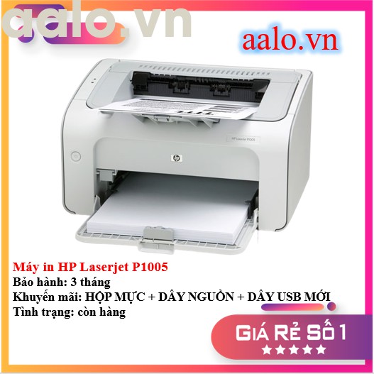 MÁY IN HP LASERJET P1005 - KÈM HỘP MỰC , DÂY NGUỒN , DÂY USB MỚI - AALO.VN