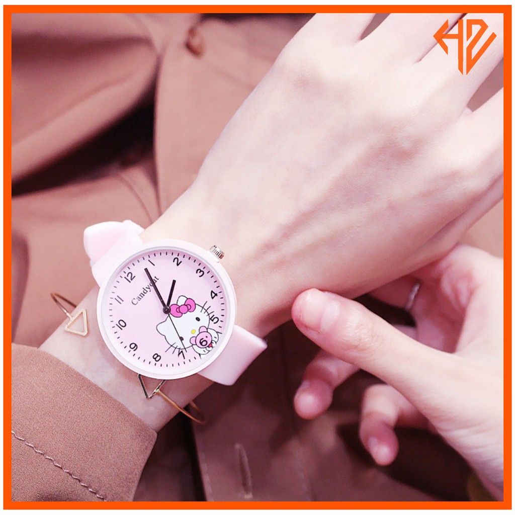 Đồng Hồ Nữ Dây Cao Su D259 HELLO KITTY Dễ Thương