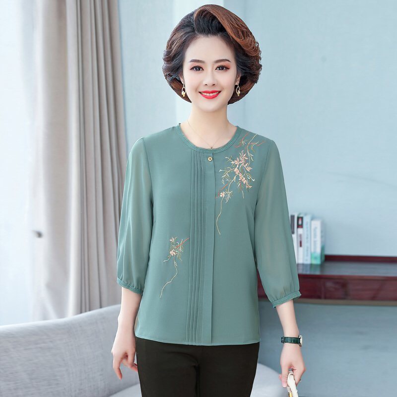 ️CÓ BIG SIZE️ÁO TRUNG NIÊN NỮ QUÝ PHÁI CHO CÁC BÀ CÁC MẸ ĐI TIỆC, ÁO SƠ MI TRUNG NIÊN CÁCH ĐIỆU U50 - U6- U70...