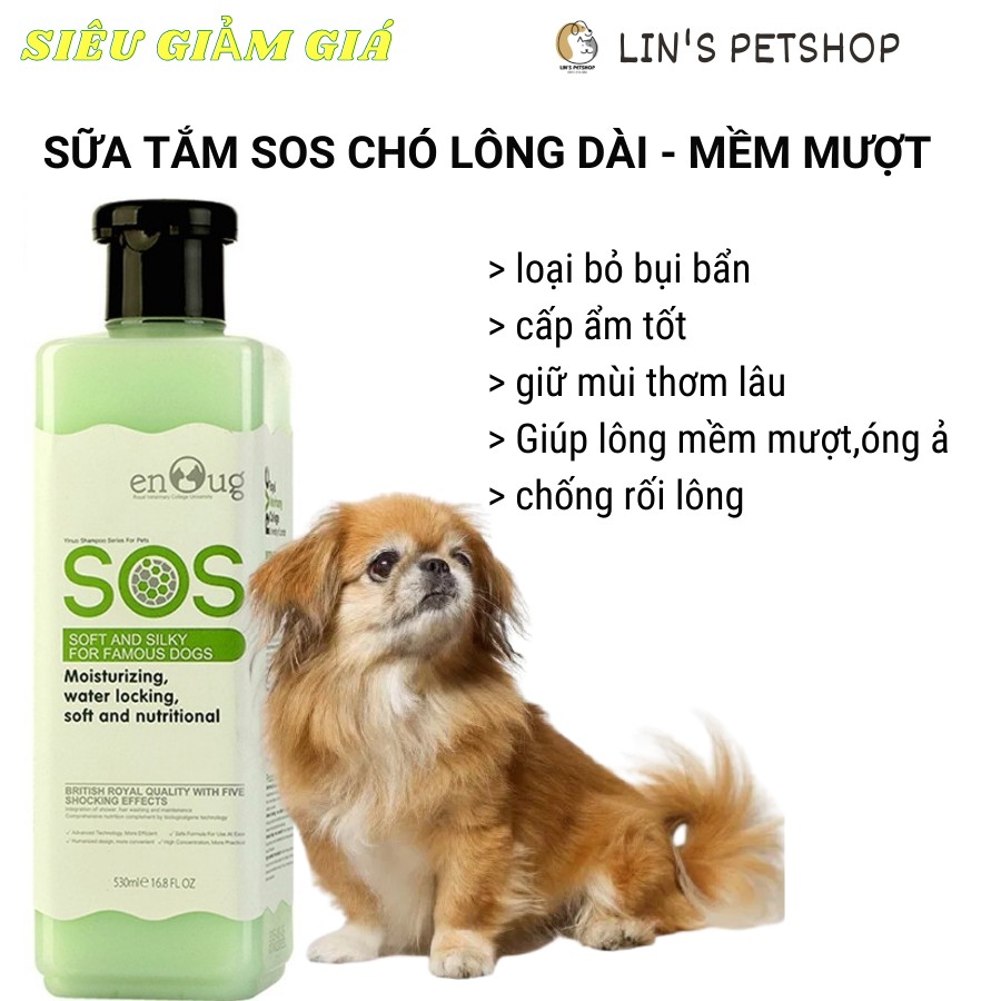 [🛵FREESHIP][CHÍNH HÃNG ] SỮA TẮM SOS CHO CHÓ 530ml trị và phòng ngừa ve rận, thơm lâu