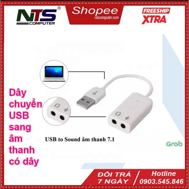 Dây chuyển usb sang âm thanh có dây - Cáp chuyển đổi USB ra âm thanh cổng 3.5