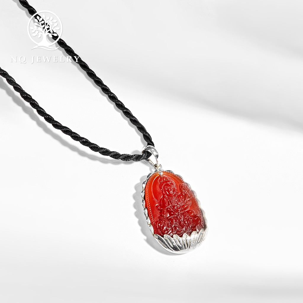 Dây chuyền phật bản mệnh bọc bạc đỏ - NQ Jewelry